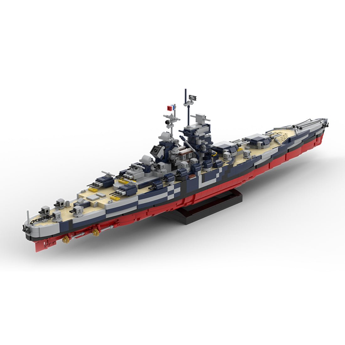 1/300 Scale WWII French Battleship Jean Bart Klemmbausteine - LesDiyLesDiy