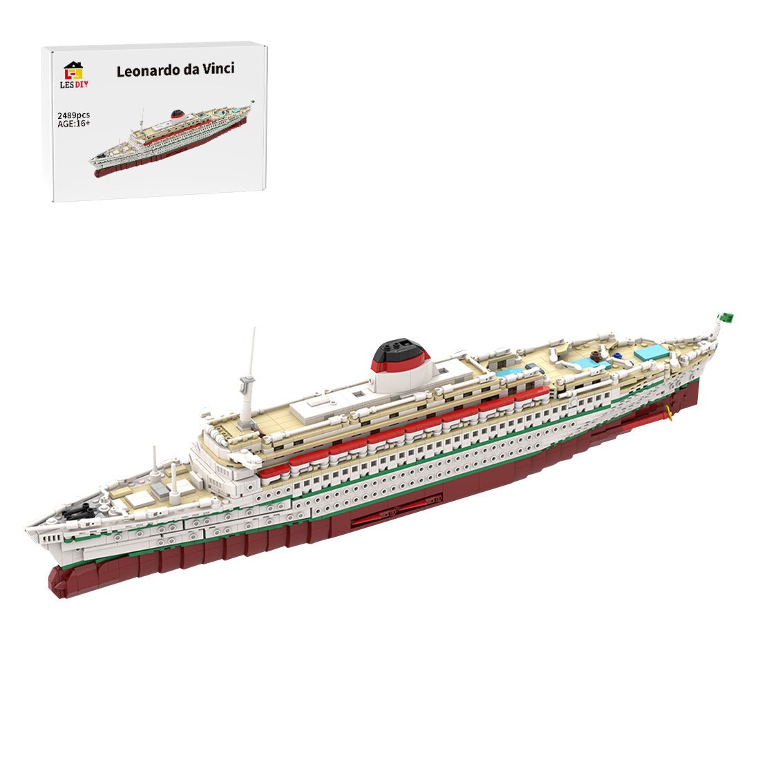 1/400 Scale Leonardo da Vinci Italian Ocean Liner Klemmbausteine - LesDiy - Klemmbausteine