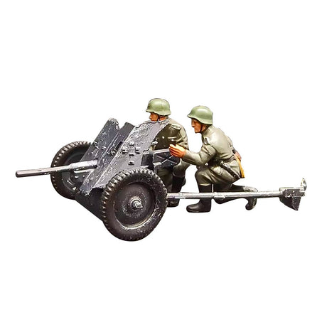 1/72 WWII German Pak - 40 Anti - Tank Cannon Model with Soldiers and Base (Copy) - LesDiyLesDiy