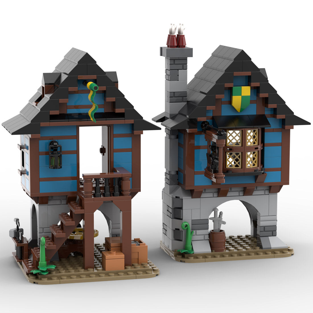 MOC-113518 Medieval Theme Alley's Blacksmith-Klemmbausteine-LesDiy-LesDiy