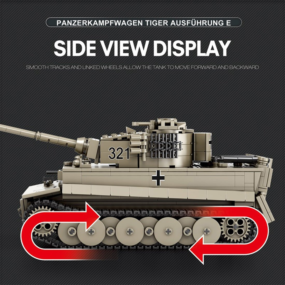 Deutscher Militärpanzer im Maßstab 1/28 Klemmbausteine - LesDiyAAA