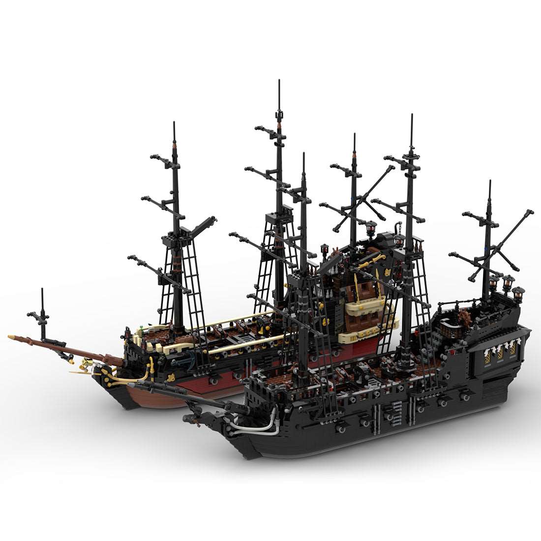 Medieval Pirate Ghost Ship Building Blocks MOC - LesDiyLesDiy