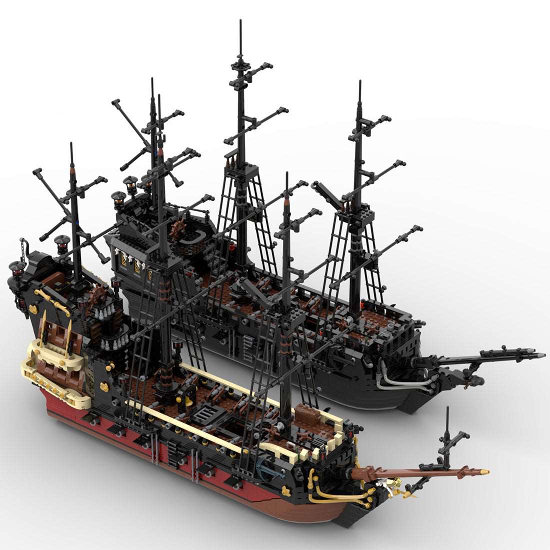 Medieval Pirate Ghost Ship Building Blocks MOC - LesDiyLesDiy