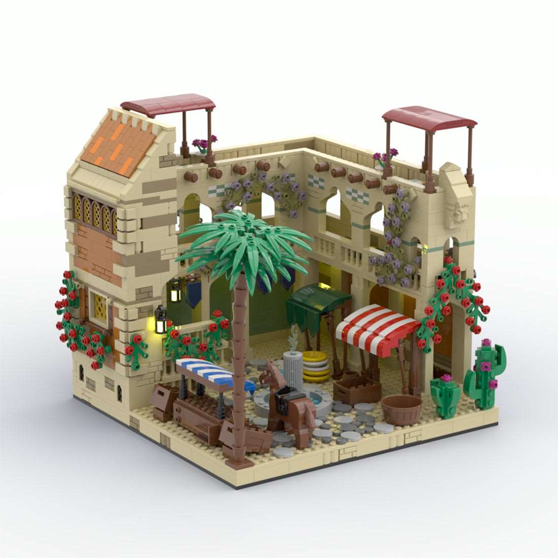 Middle East Desert Street Scene Small Market Building Blocks Set Model - LesDiyLesDiy