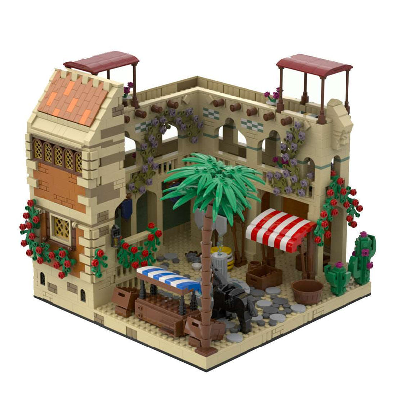 Middle East Desert Street Scene Small Market Building Blocks Set Model - LesDiyLesDiy