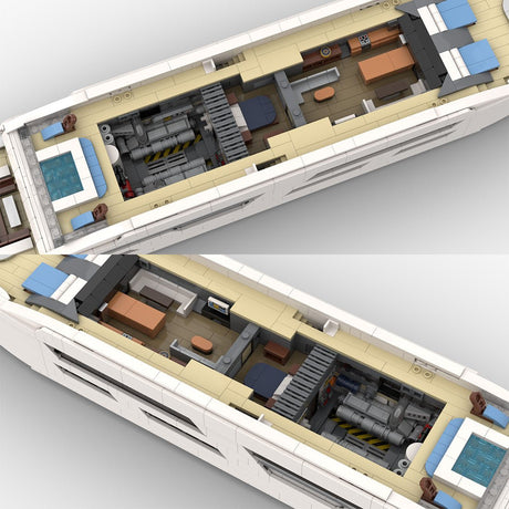 Midi - Scale Yacht - White Version Klemmbausteine - LesDiyLesDiy