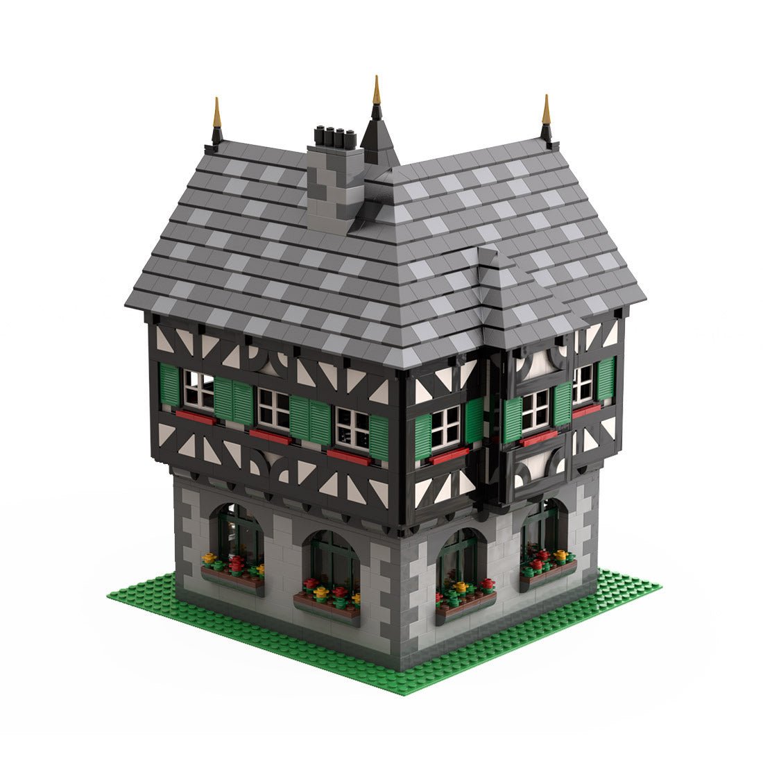 MOC - 104380 Medieval Timbered house - Fachwerkhaus Klemmbausteine - LesDiyLesDiy