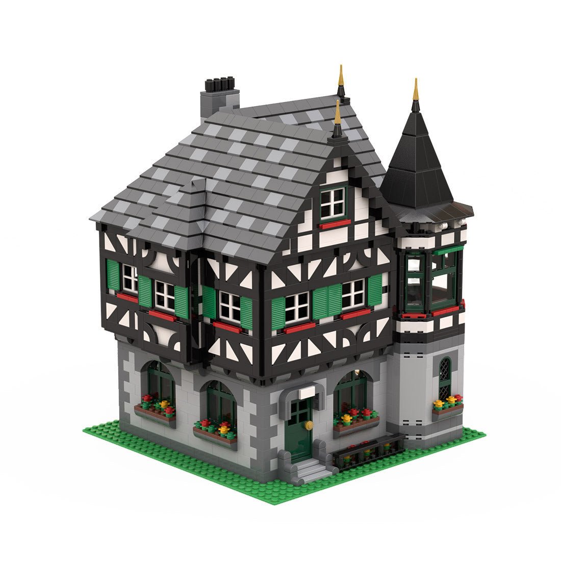 MOC - 104380 Medieval Timbered house - Fachwerkhaus Klemmbausteine - LesDiyLesDiy