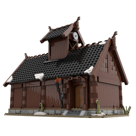 MOC - 104429 Viking God House Klemmbausteine - LesDiyLesDiy