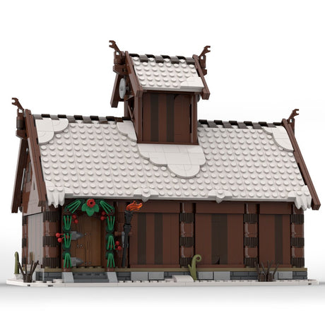 MOC - 104429 Winter Viking God House Klemmbausteine - LesDiyLesDiy