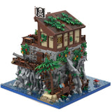 MOC - 105796 Piratenschädelinsel mit Rotbarts Haus Klemmbausteine - LesDiyLesDiy