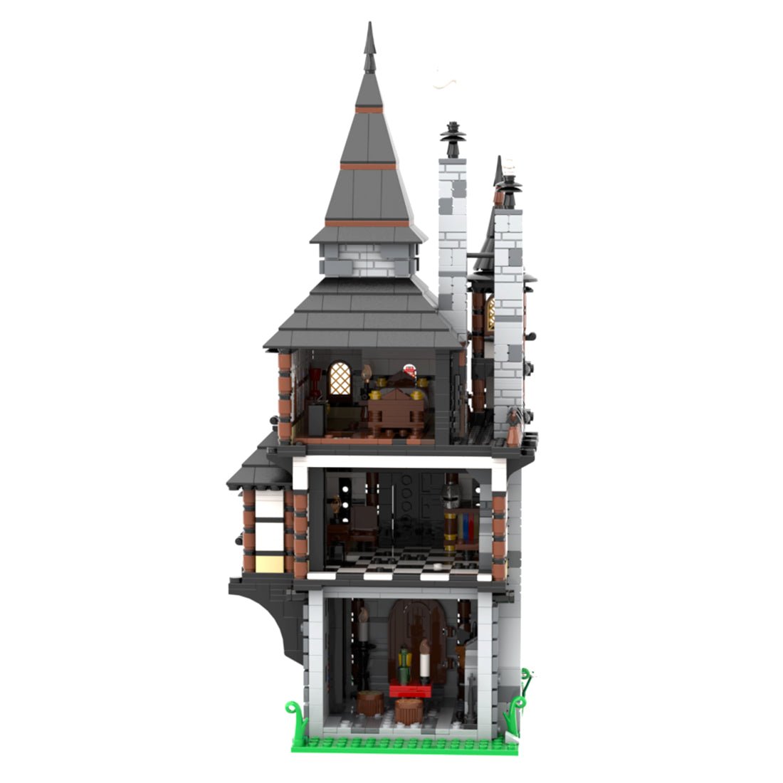 MOC - 109653 Medieval Tower House (Backdrop House) - LesDiyLesDiy