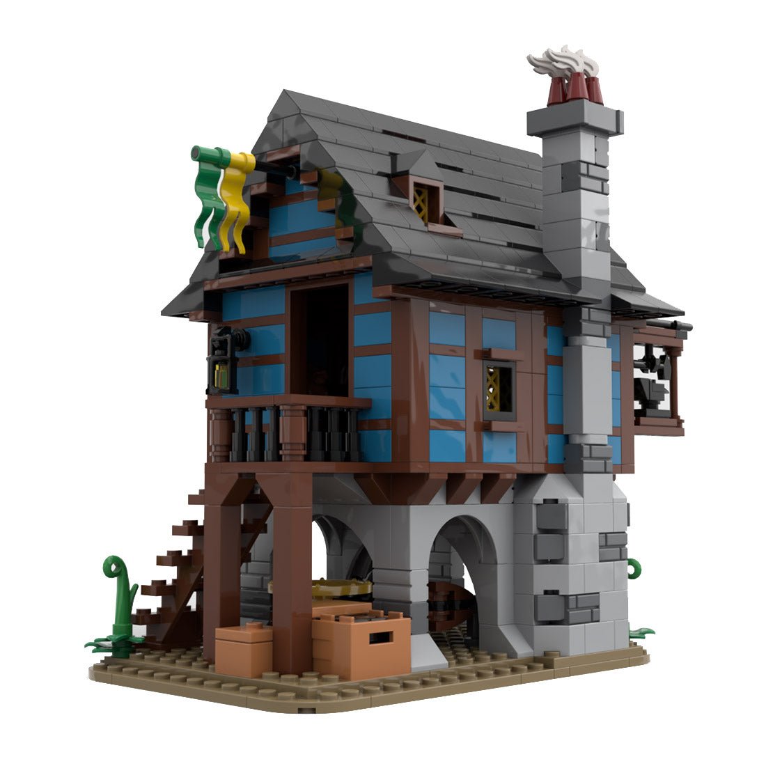 MOC - 113518 Medieval Theme Alley's Blacksmith - LesDiyLesDiy