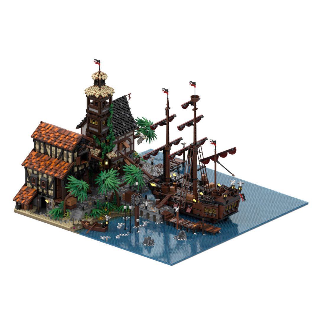 MOC - 114510 Piratenstadt Port Sauvage Klemmbausteine - LesDiyLesDiy