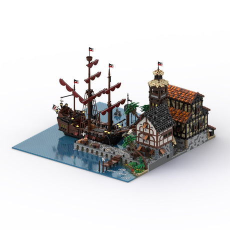 MOC - 114510 Piratenstadt Port Sauvage Klemmbausteine - LesDiyLesDiy