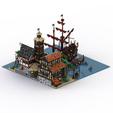 MOC - 114510 Piratenstadt Port Sauvage Klemmbausteine - LesDiyLesDiy