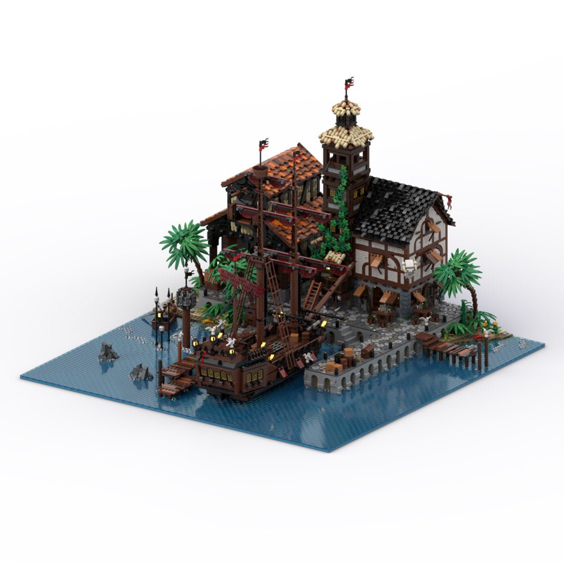 MOC - 114510 Piratenstadt Port Sauvage Klemmbausteine - LesDiyLesDiy