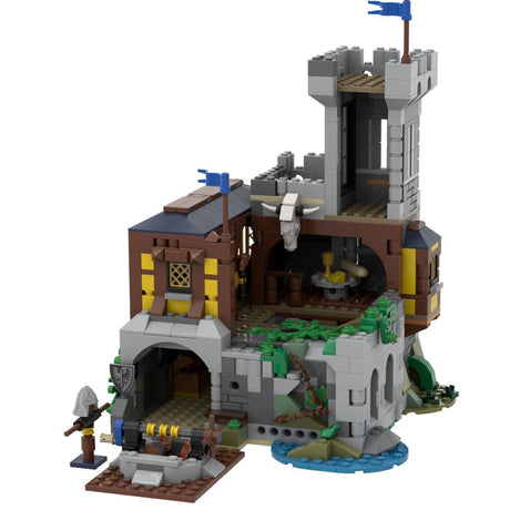 MOC - 115655 Mittelalterlicher schwarzer Sakerturm Klemmbausteine - LesDiyLesDiy