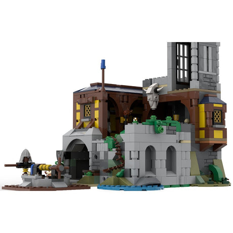 MOC - 115655 Mittelalterlicher schwarzer Sakerturm Klemmbausteine - LesDiyLesDiy