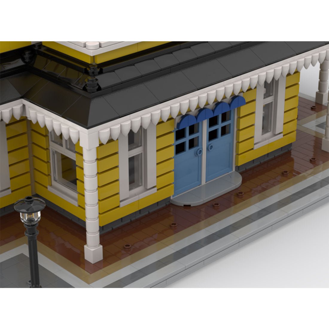 MOC - 117038 Village Central Station Klemmbausteine - LesDiyLesDiy