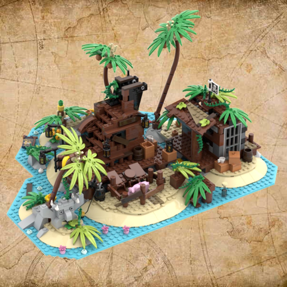 MOC - 117866 Pirateninsel Barracuda Bay Klemmbausteine - LesDiyLesDiy