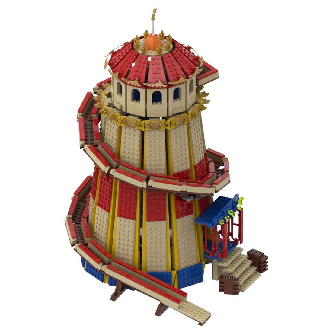 MOC - 118277 Fairground Helter Skelter Klemmbausteine - LesDiyLesDiy