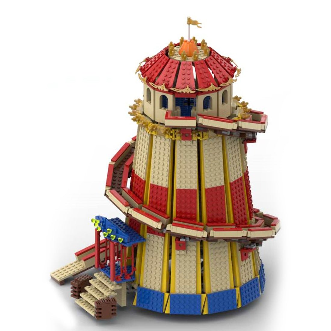 MOC - 118277 Fairground Helter Skelter Klemmbausteine - LesDiyLesDiy