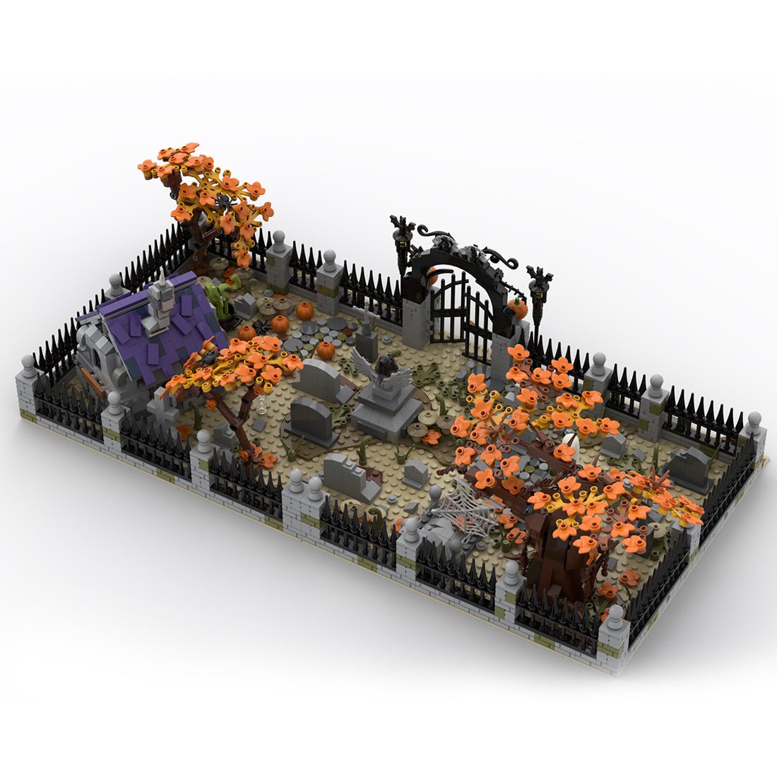 MOC - 118821 Modular Haunted Cemetery Klemmbausteine - LesDiyLesDiy