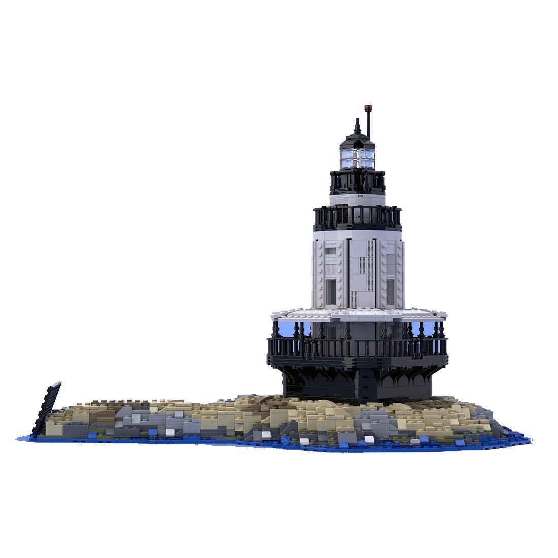 MOC - 124429 Spring Point Ledge Lighthouse with base Klemmbausteine - LesDiyLesDiy