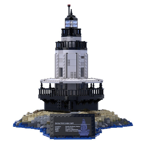 MOC - 124429 Spring Point Ledge Lighthouse with base Klemmbausteine - LesDiyLesDiy