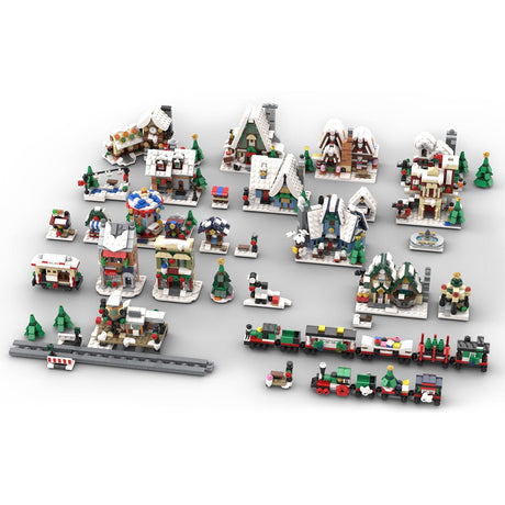 MOC - 124484 Mini Winter Village Collection 2022 - The Full Set Klemmbausteine - LesDiyLesDiy