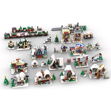 MOC - 124484 Mini Winter Village Collection 2022 - The Full Set Klemmbausteine - LesDiyLesDiy