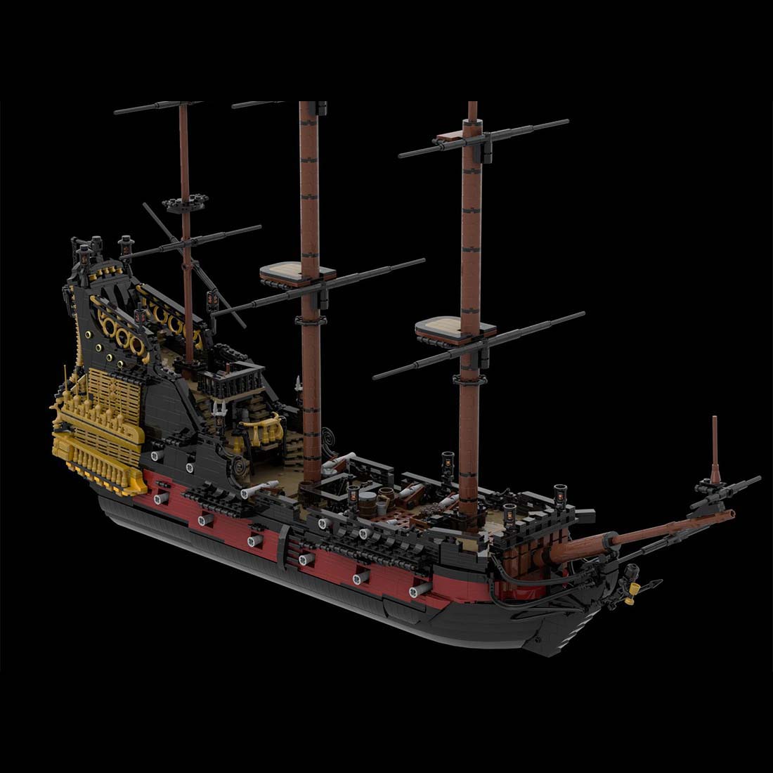 MOC - 124924 Queen Anne's Revenge Ship Model Pirate Series Klemmbausteine - LesDiyLesDiy