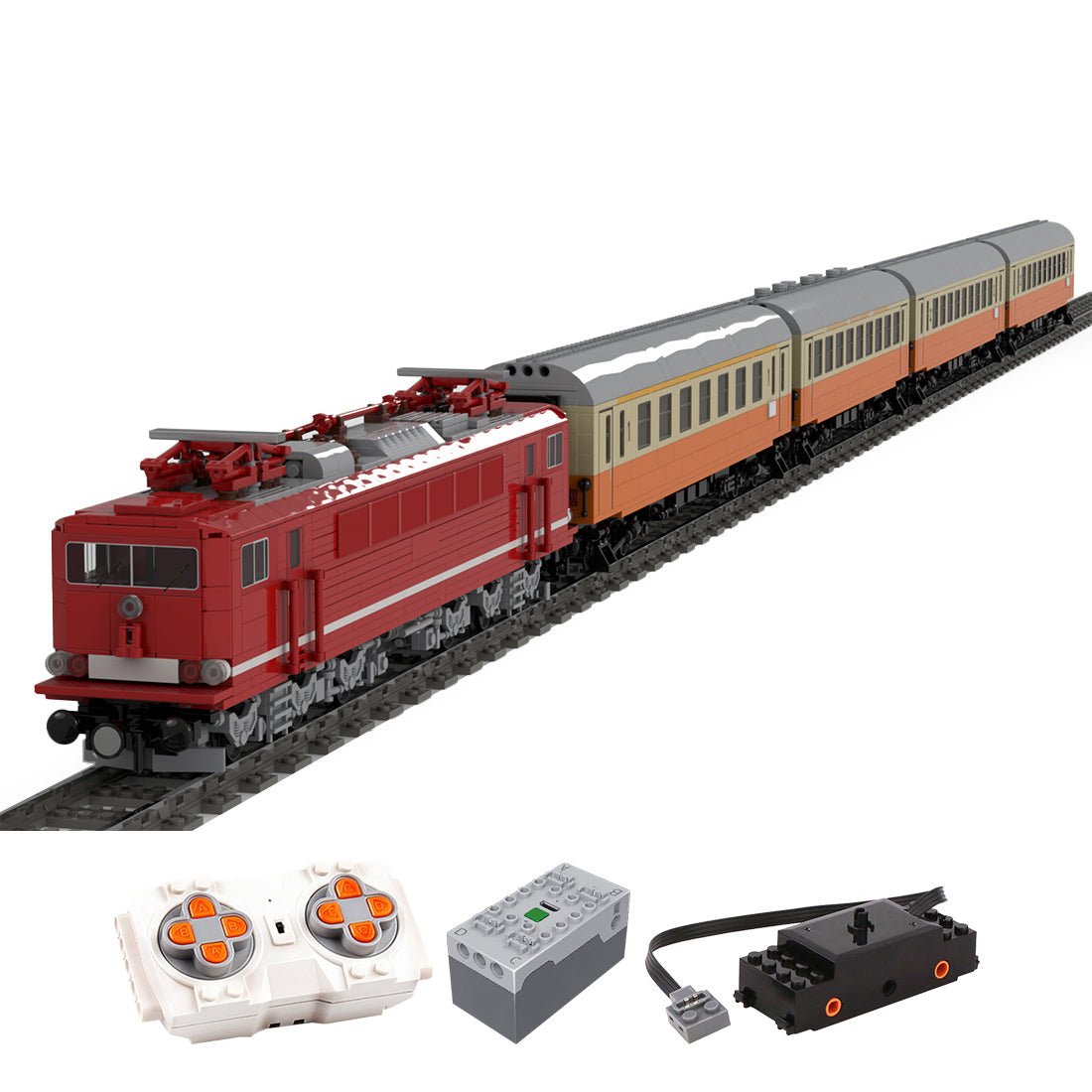 MOC 128328 MOCPACK > Electric Locomotive BR250 + City Express (Städte - Express) Klemmbausteine - LesDiyLesDiy