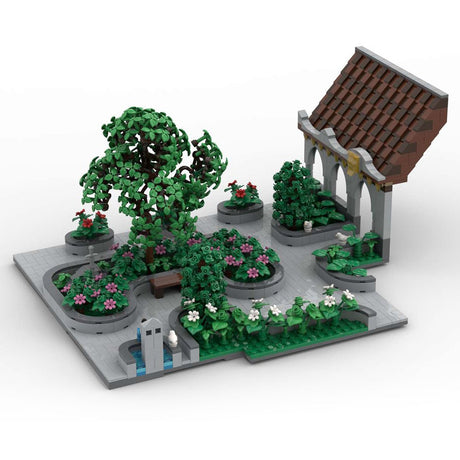 MOC - 131263 H20 Schlosshof mit Park Klemmbausteine - LesDiyLesDiy