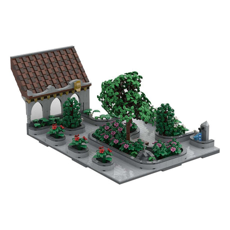 MOC - 131263 H20 Schlosshof mit Park Klemmbausteine - LesDiyLesDiy