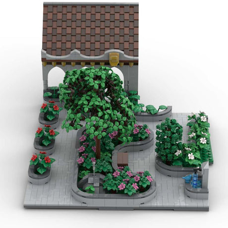 MOC - 131263 H20 Schlosshof mit Park Klemmbausteine - LesDiyLesDiy