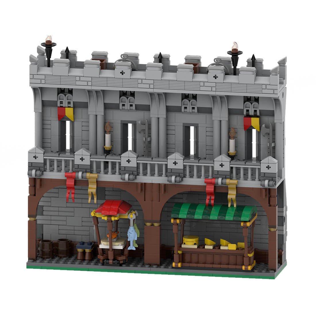 MOC - 131582 Rote Schlossfront Klemmbausteine - LesDiyLesDiy