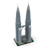 MOC - 136651 Petronas Towers im Maßstab 1:800 Klemmbausteine - LesDiyLesDiy