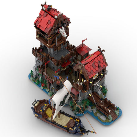 MOC - 136695 Wolfpack Tower & Medieval Ship Klemmbausteine - LesDiyLesDiy