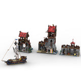 MOC - 136695 Wolfpack Tower & Medieval Ship Klemmbausteine - LesDiyLesDiy