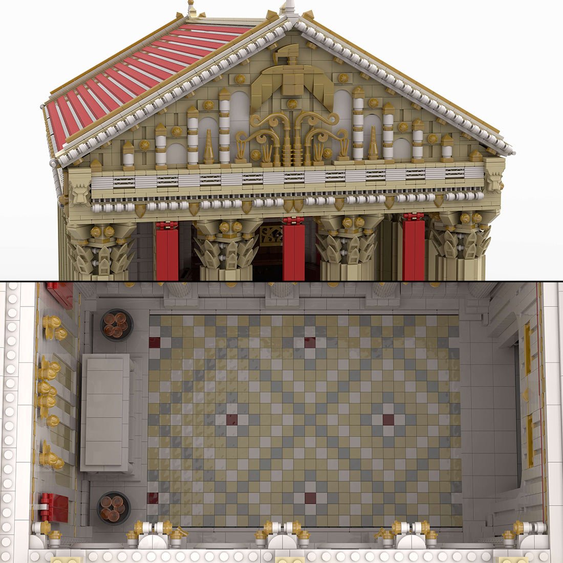 MOC - 136729 Antiker römischer Tempel Klemmbausteine - LesDiyLesDiy