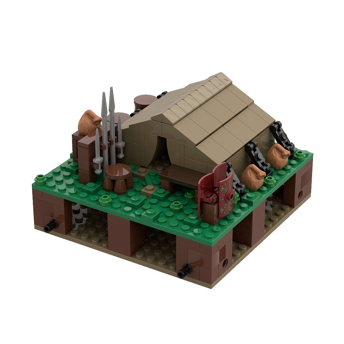 MOC - 139859 Roman Field Camp Tent for Legionaries Klemmbausteine - LesDiyLesDiy