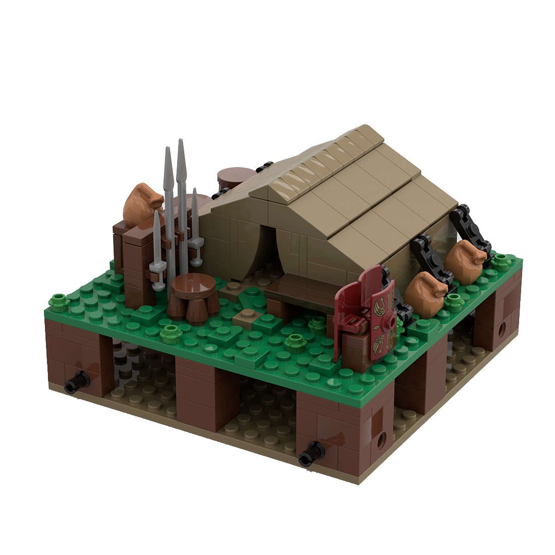 MOC - 139859 Roman Field Camp Tent for Legionaries Klemmbausteine - LesDiyLesDiy