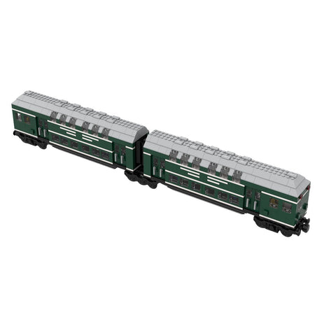 MOC - 139977 German Doppelstockwagen train car vagon Klemmbausteine - LesDiyLesDiy