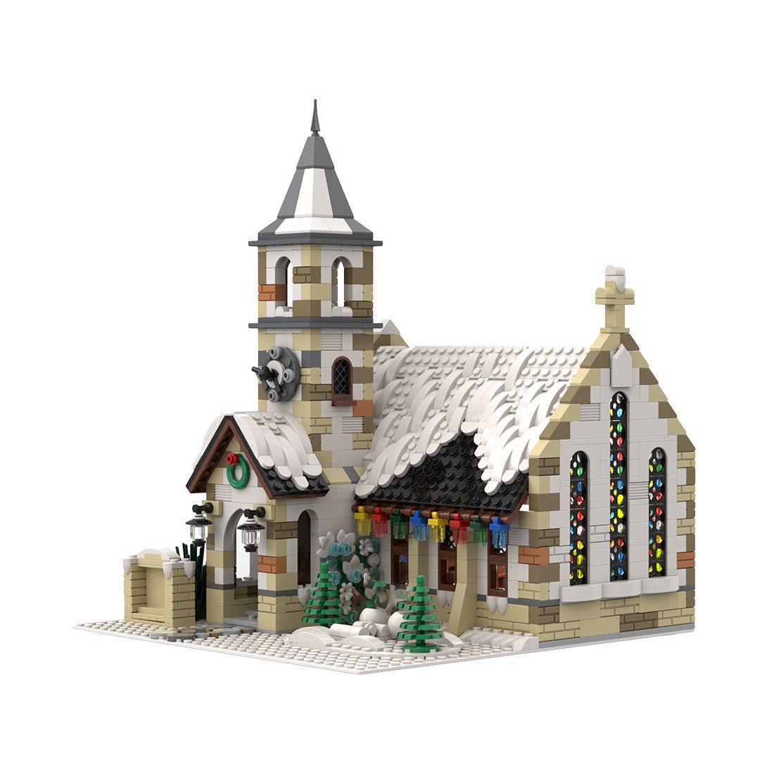 MOC - 147549 Winter Country Church für die Geburtskirche - LesDiyLesDiy