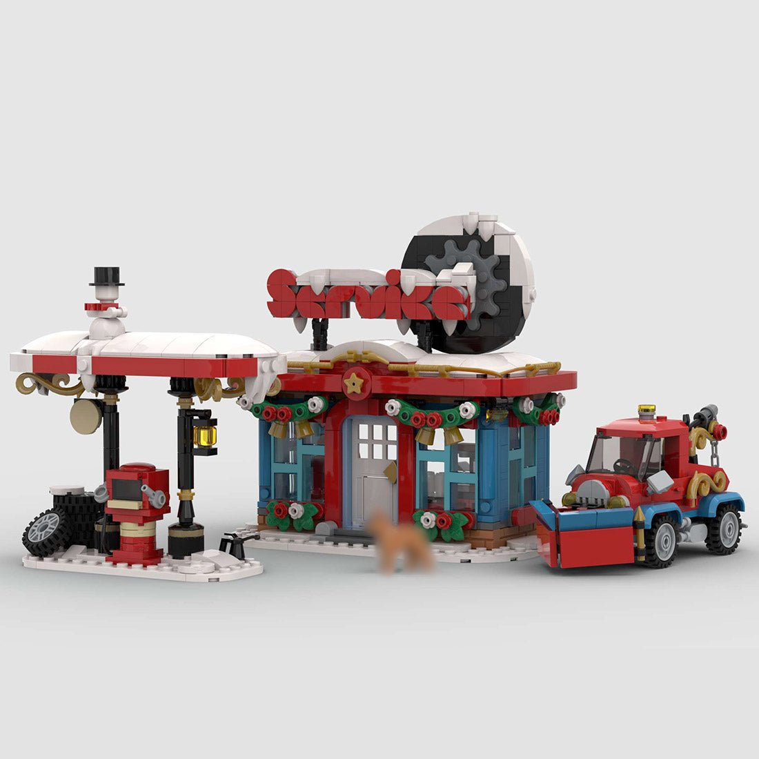 MOC - 157054 Little Winter Service Station Klemmbausteine - LesDiyLesDiy