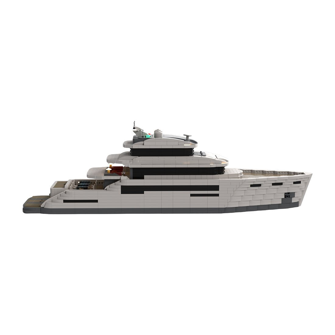 MOC - 157092 Superyacht "LILLY" Klemmbausteine - LesDiyLesDiy