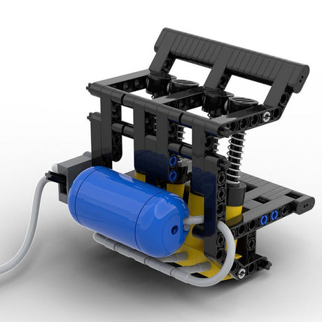 MOC - 157730+MOC - 164704 Three Cylinder Pneumatic Engine & Manual Air Pump Klemmbausteine - LesDiy - Klemmbausteine