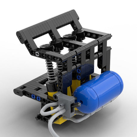 MOC - 157730+MOC - 164704 Three Cylinder Pneumatic Engine & Manual Air Pump Klemmbausteine - LesDiy - Klemmbausteine